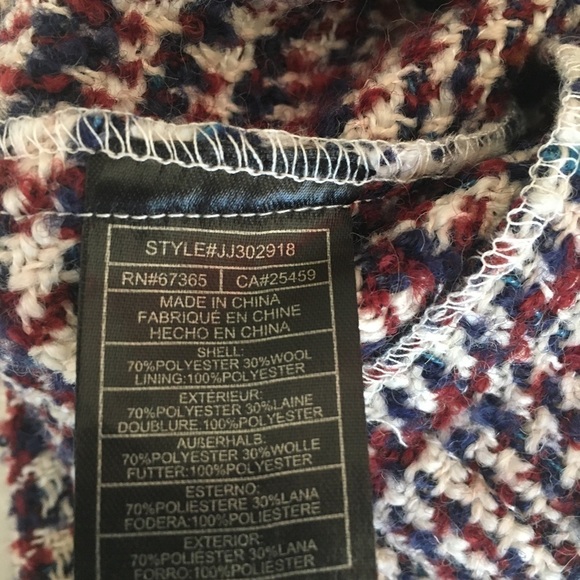 JACK BY BB DAKOTA Plaid Ruffled Cropped Wool Blend Jacket Size XS - Picture 11 of 14